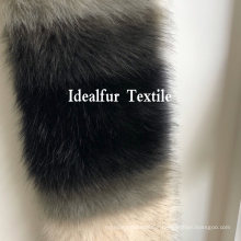 Tip-Dyed Three Tone Jacquard Long Pile Faux Fox Fur